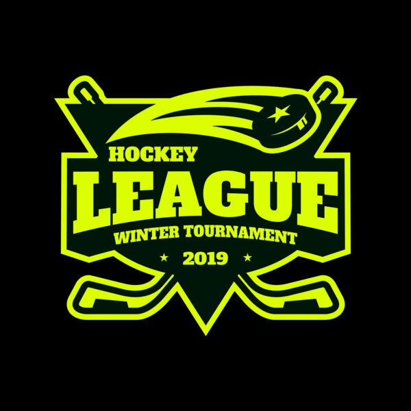 League Hockey Winter Tournament logo template Thumbnail